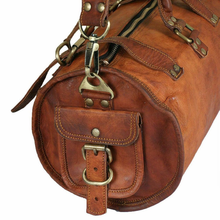 Leather Large Vintage Duffel Overnight Bag Classy Leather Bags 